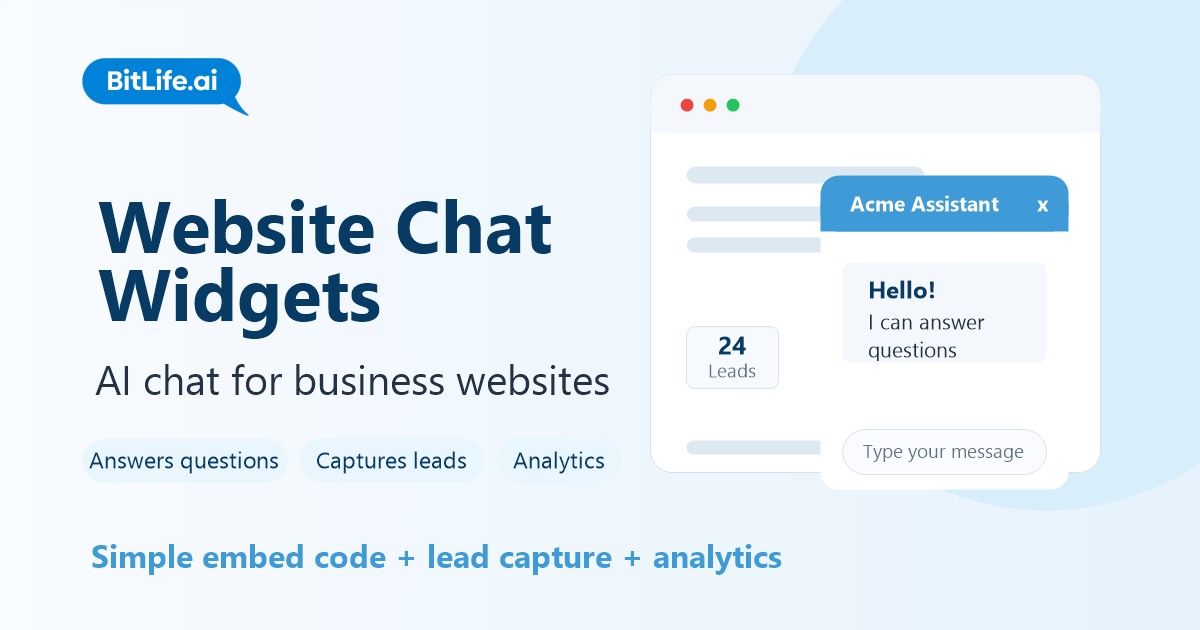 BitLife.ai website chat widgets preview